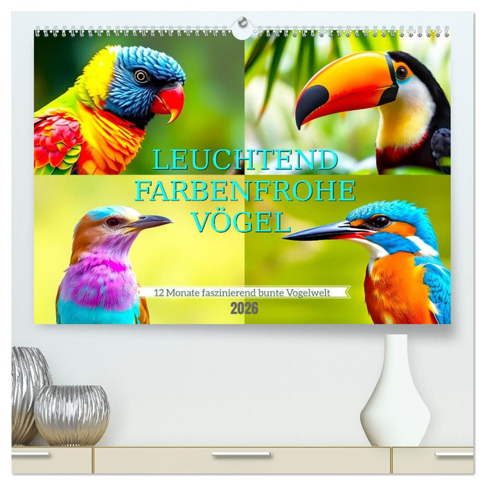 Leuchtend farbenfrohe Vögel (CALVENDO Premium Wandkalender 2026)