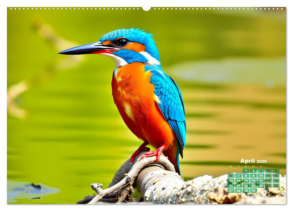 Leuchtend farbenfrohe Vögel (CALVENDO Premium Wandkalender 2026)