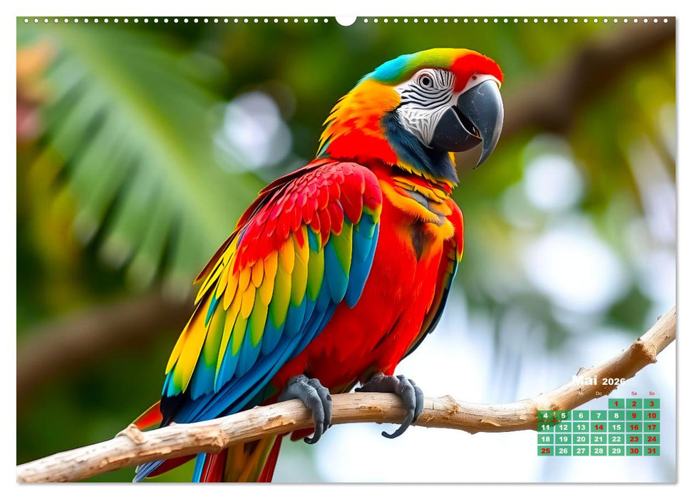 Leuchtend farbenfrohe Vögel (CALVENDO Premium Wandkalender 2026)