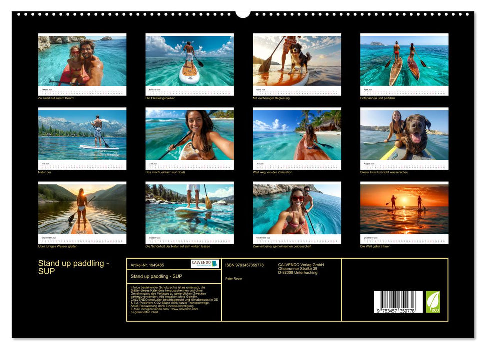 Stand up paddling - SUP (CALVENDO Premium Wandkalender 2026)