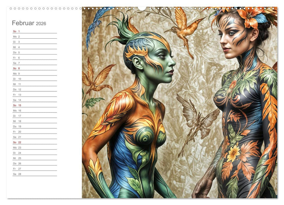 Tarnung und Illusion KI-Kunstvolle Verschmelzung von Körper und Umgebung (CALVENDO Wandkalender 2026)
