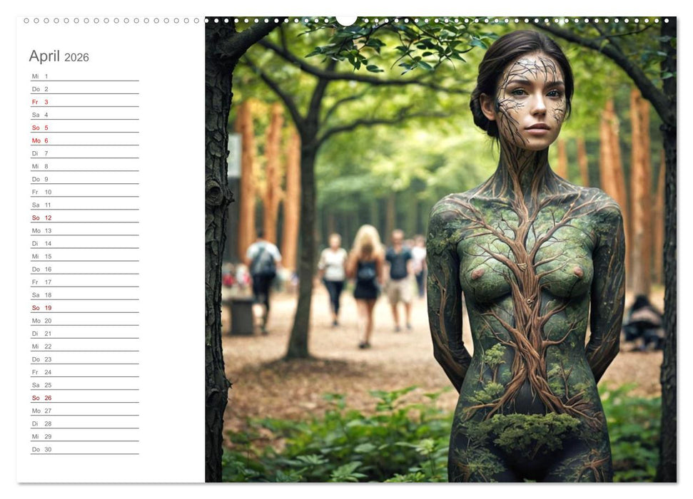 Tarnung und Illusion KI-Kunstvolle Verschmelzung von Körper und Umgebung (CALVENDO Wandkalender 2026)
