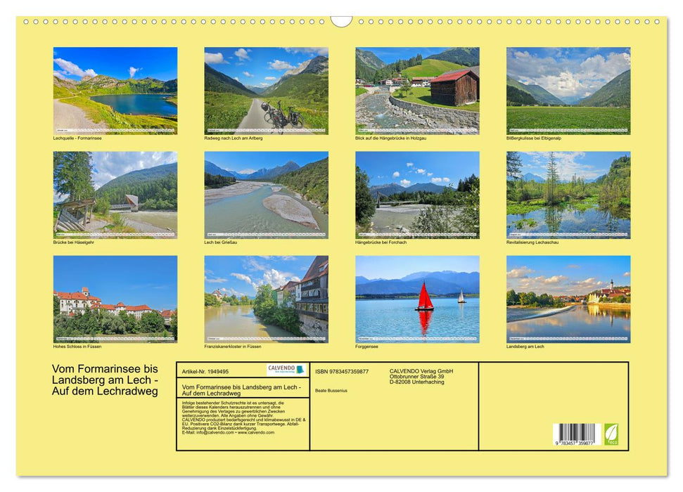 Vom Formarinsee bis Landsberg am Lech - Auf dem Lechradweg (CALVENDO Wandkalender 2026)