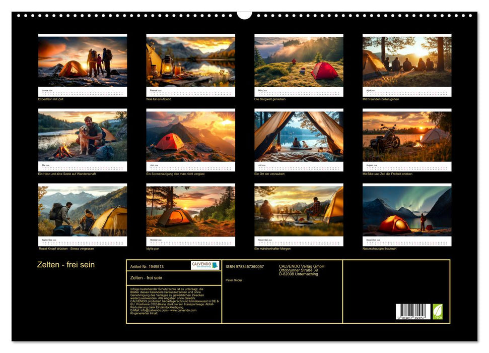 Zelten - frei sein (CALVENDO Wandkalender 2026)