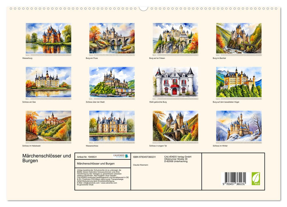 Märchenschlösser und Burgen (CALVENDO Premium Wandkalender 2026)