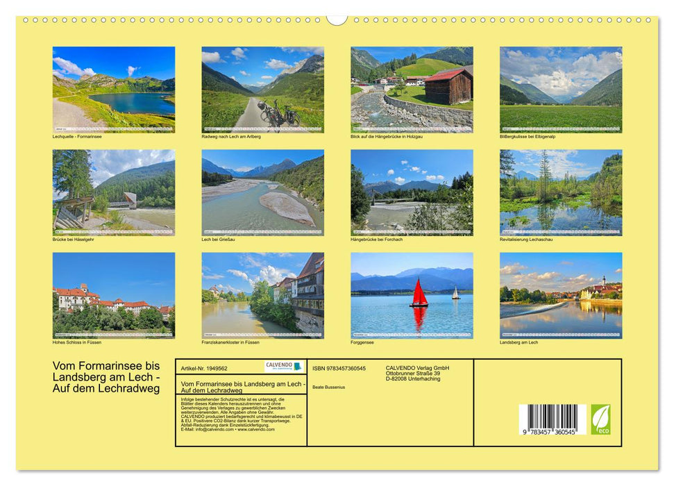 Vom Formarinsee bis Landsberg am Lech - Auf dem Lechradweg (CALVENDO Premium Wandkalender 2026)