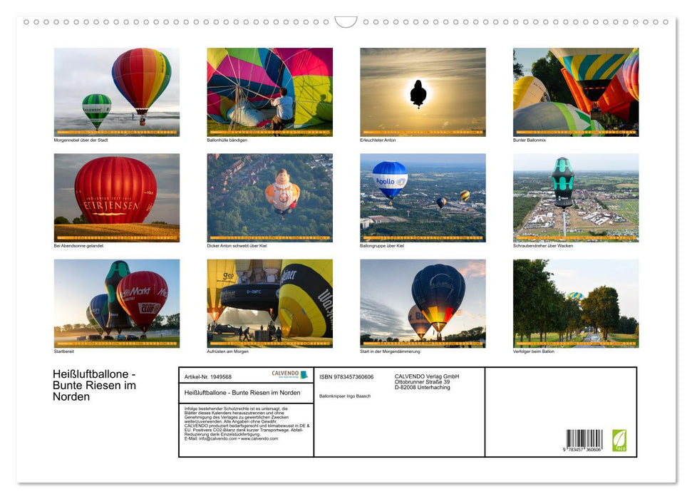 Heißluftballone - Bunte Riesen im Norden (CALVENDO Wandkalender 2026)