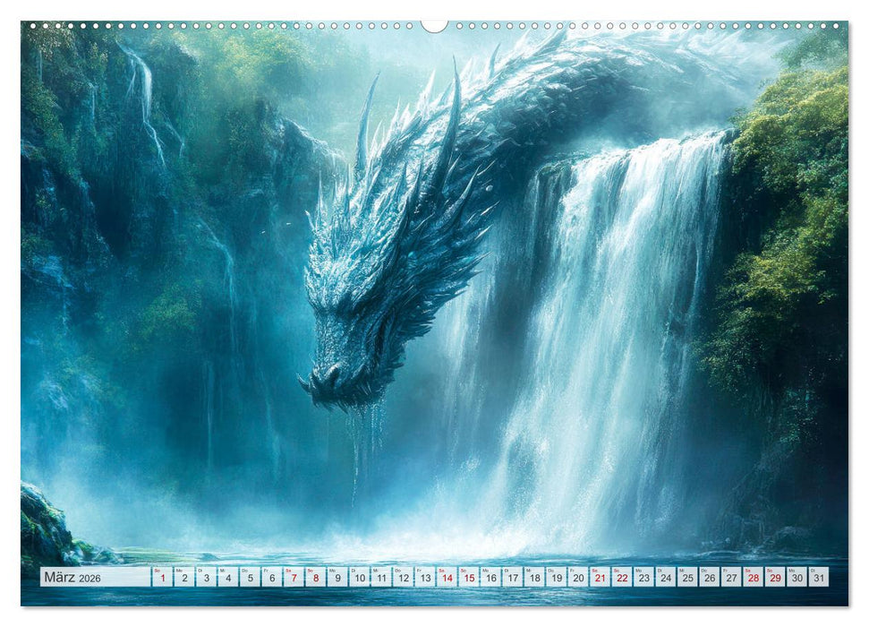 MÄCHTIGE DRACHEN Mystische Wesen (CALVENDO Premium Wandkalender 2026)