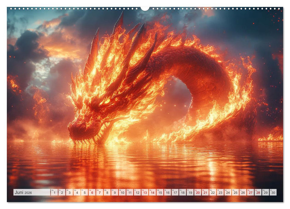 MÄCHTIGE DRACHEN Mystische Wesen (CALVENDO Premium Wandkalender 2026)