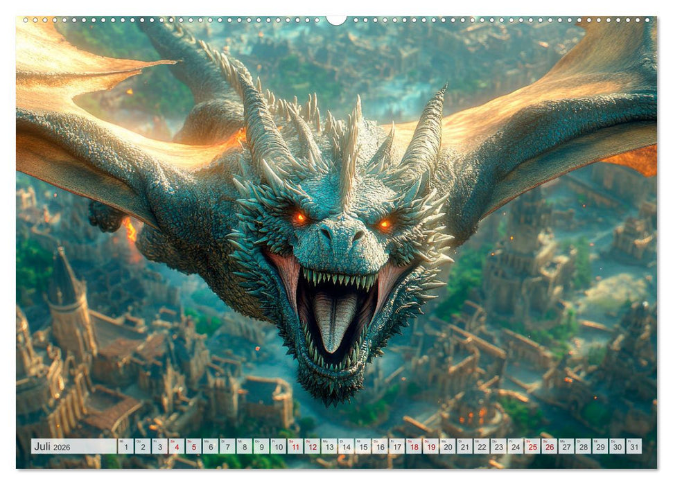MÄCHTIGE DRACHEN Mystische Wesen (CALVENDO Premium Wandkalender 2026)