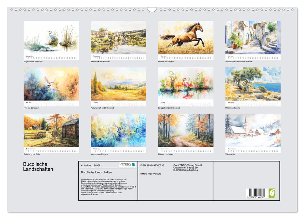 Bucolische Landschaften (CALVENDO Wandkalender 2026)