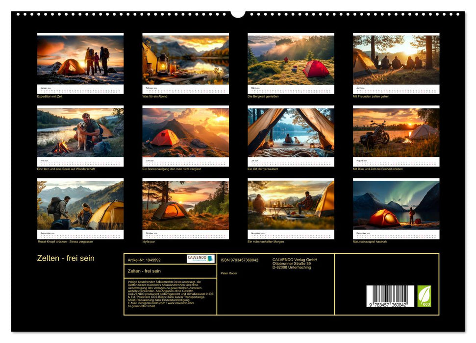 Zelten - frei sein (CALVENDO Premium Wandkalender 2026)