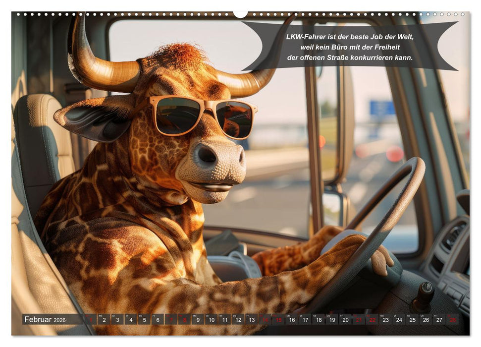 Tierisch lustige LKW-Fahrer (CALVENDO Premium Wandkalender 2026)