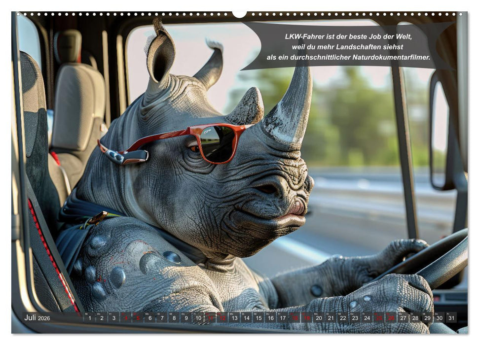 Tierisch lustige LKW-Fahrer (CALVENDO Premium Wandkalender 2026)