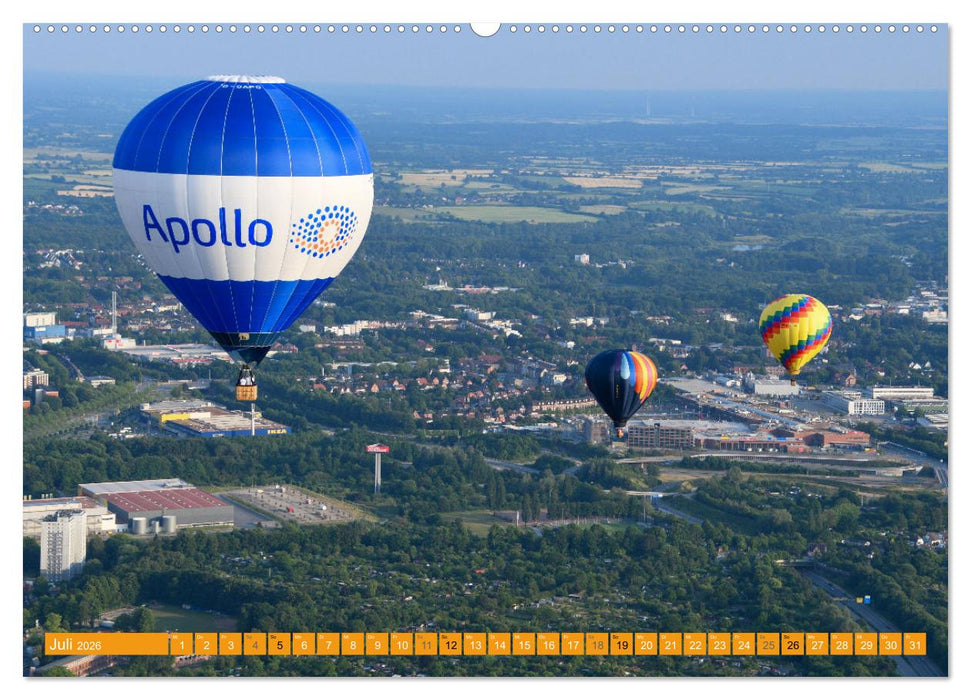 Heißluftballone - Bunte Riesen im Norden (CALVENDO Premium Wandkalender 2026)