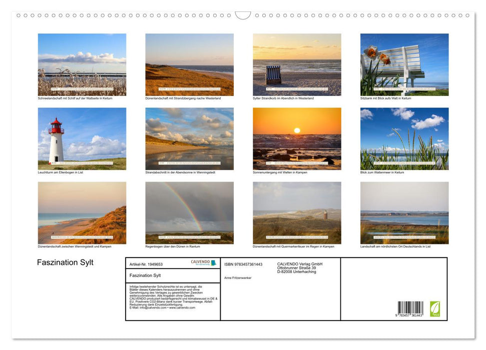 Faszination Sylt (CALVENDO Wandkalender 2026)