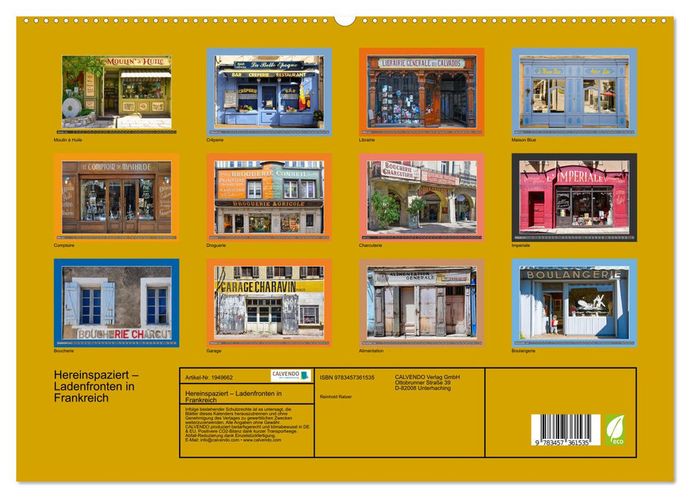 Hereinspaziert – Ladenfronten in Frankreich (CALVENDO Premium Wandkalender 2026)