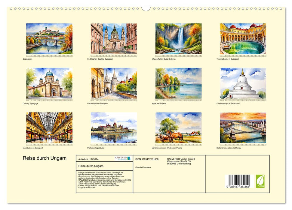 Reise durch Ungarn (CALVENDO Premium Wandkalender 2026)