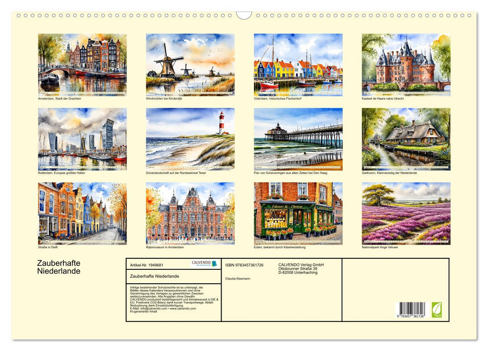 Zauberhafte Niederlande (CALVENDO Wandkalender 2026)