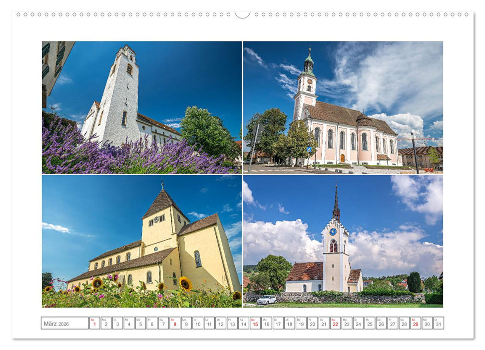Gotteshäuser am Bodensee (CALVENDO Premium Wandkalender 2026)