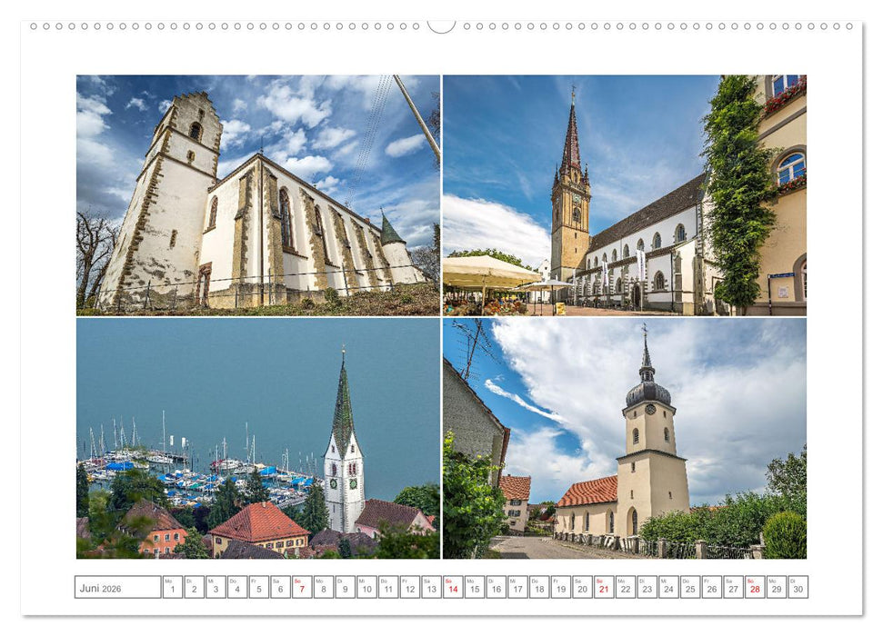 Gotteshäuser am Bodensee (CALVENDO Premium Wandkalender 2026)