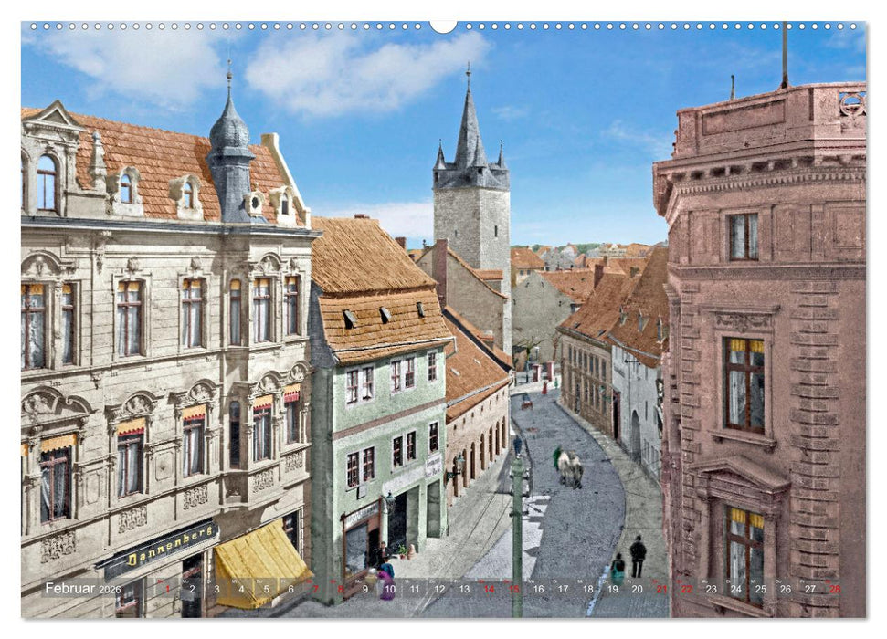 Historisches Aschersleben um 1900 – Kolorierte Schwarzweißfotos (CALVENDO Premium Wandkalender 2026)