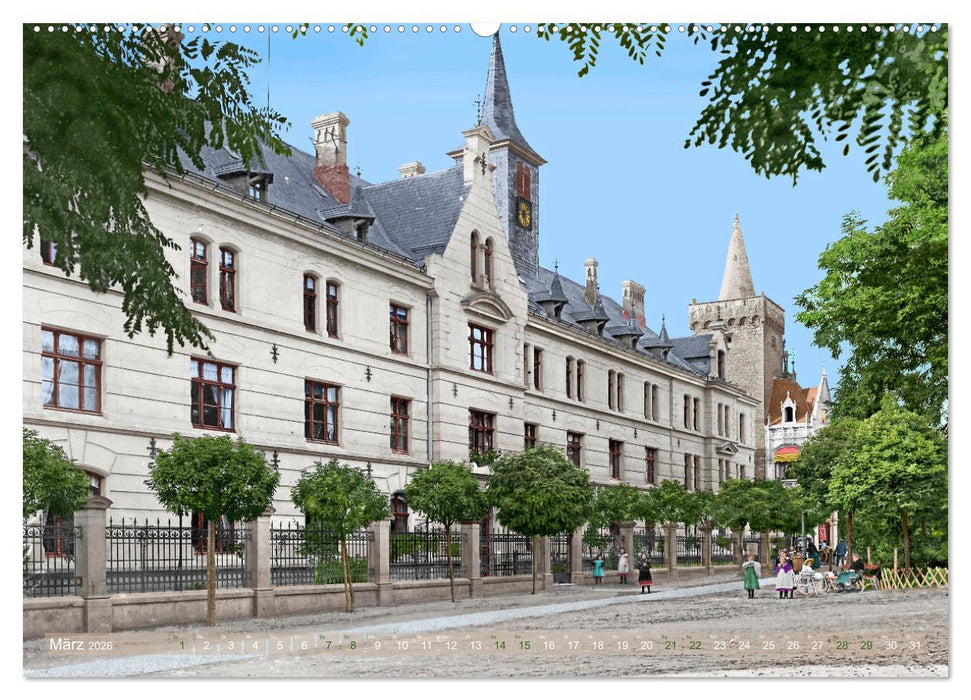 Historisches Aschersleben um 1900 – Kolorierte Schwarzweißfotos (CALVENDO Premium Wandkalender 2026)