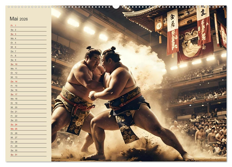 KI Sumo-Kämpfer Im Ring der Giganten (CALVENDO Wandkalender 2026)