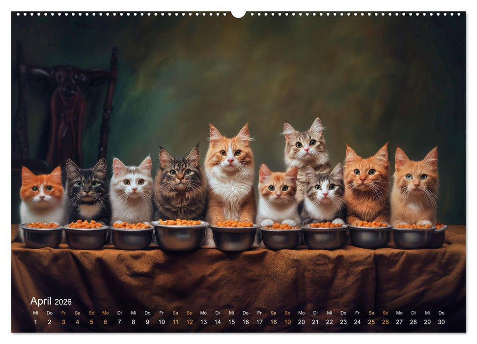 Katzenkunstwerke (CALVENDO Wandkalender 2026)
