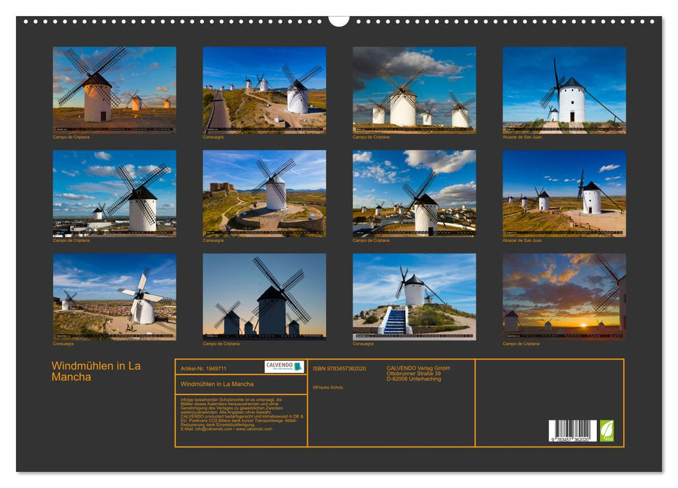 Windmühlen in La Mancha (CALVENDO Wandkalender 2026)