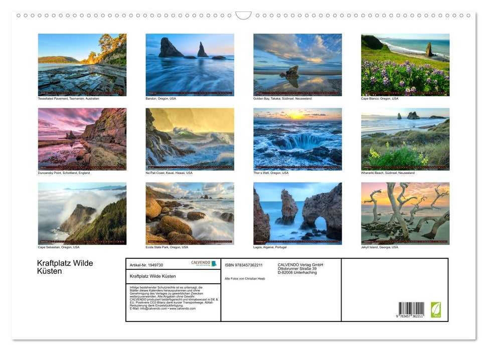 Kraftplatz Wilde Küsten (CALVENDO Wandkalender 2026)