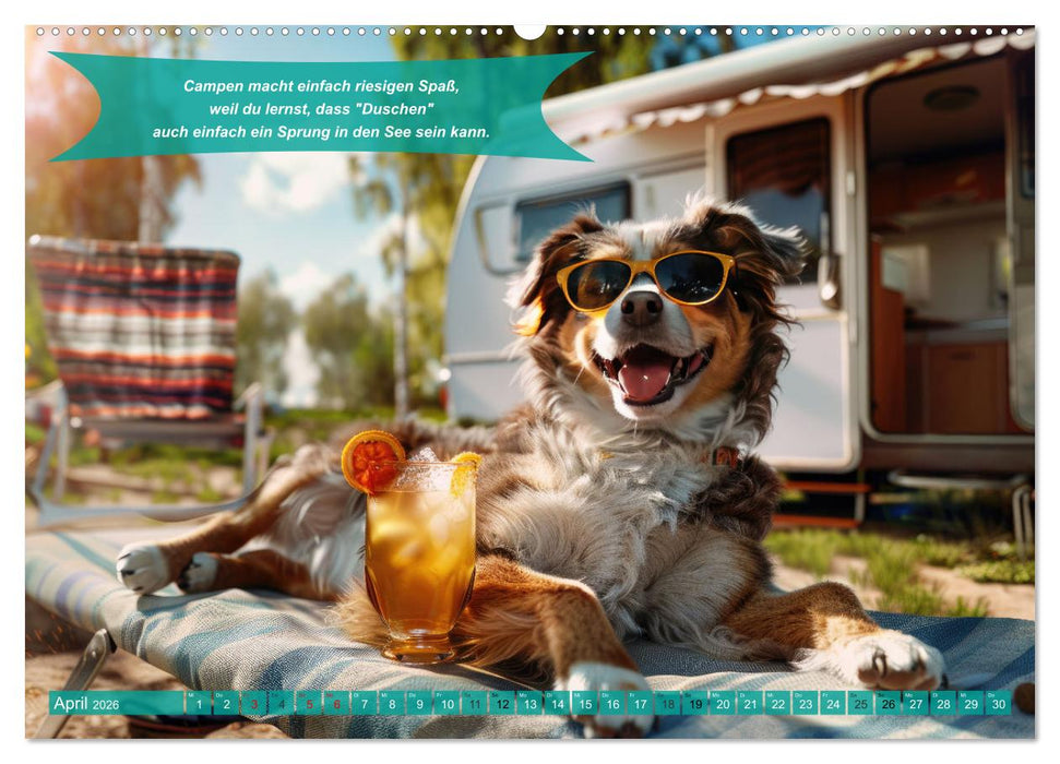Der tierisch lustige Camping-Kalender (CALVENDO Premium Wandkalender 2026)