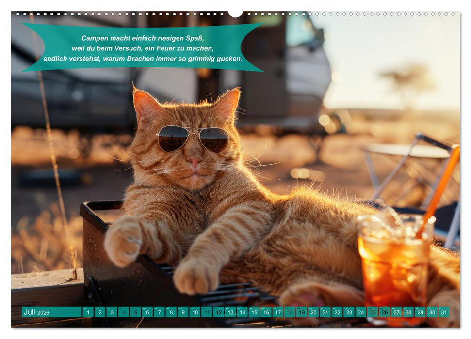 Der tierisch lustige Camping-Kalender (CALVENDO Premium Wandkalender 2026)