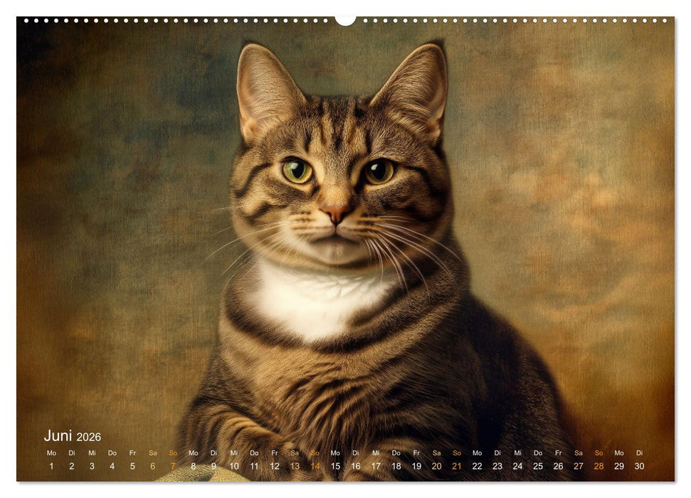 Katzenkunstwerke (CALVENDO Premium Wandkalender 2026)