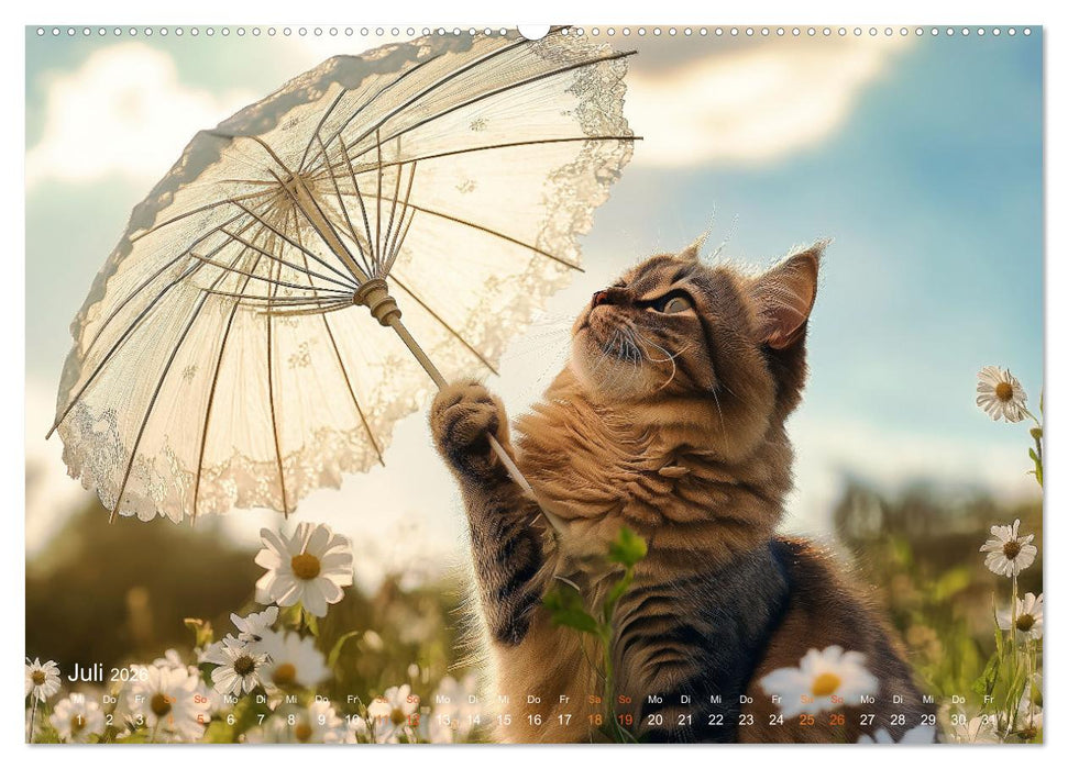 Katzenkunstwerke (CALVENDO Premium Wandkalender 2026)