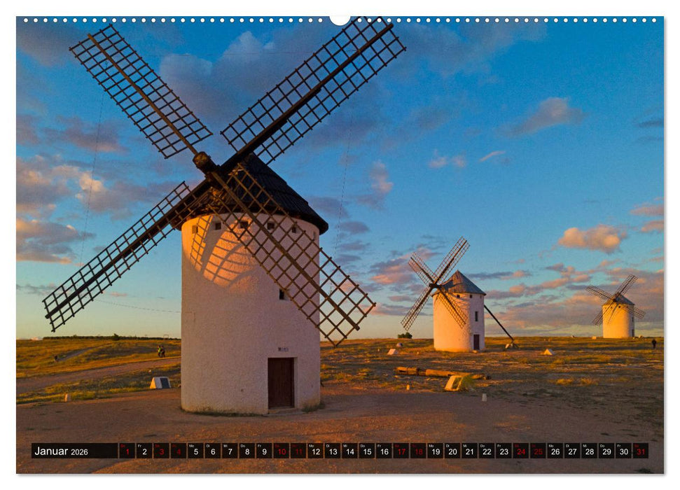 Windmühlen in La Mancha (CALVENDO Premium Wandkalender 2026)