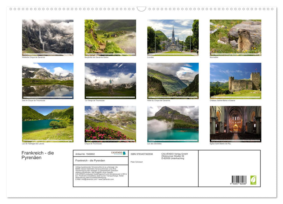 Frankreich - die Pyrenäen (CALVENDO Wandkalender 2026)