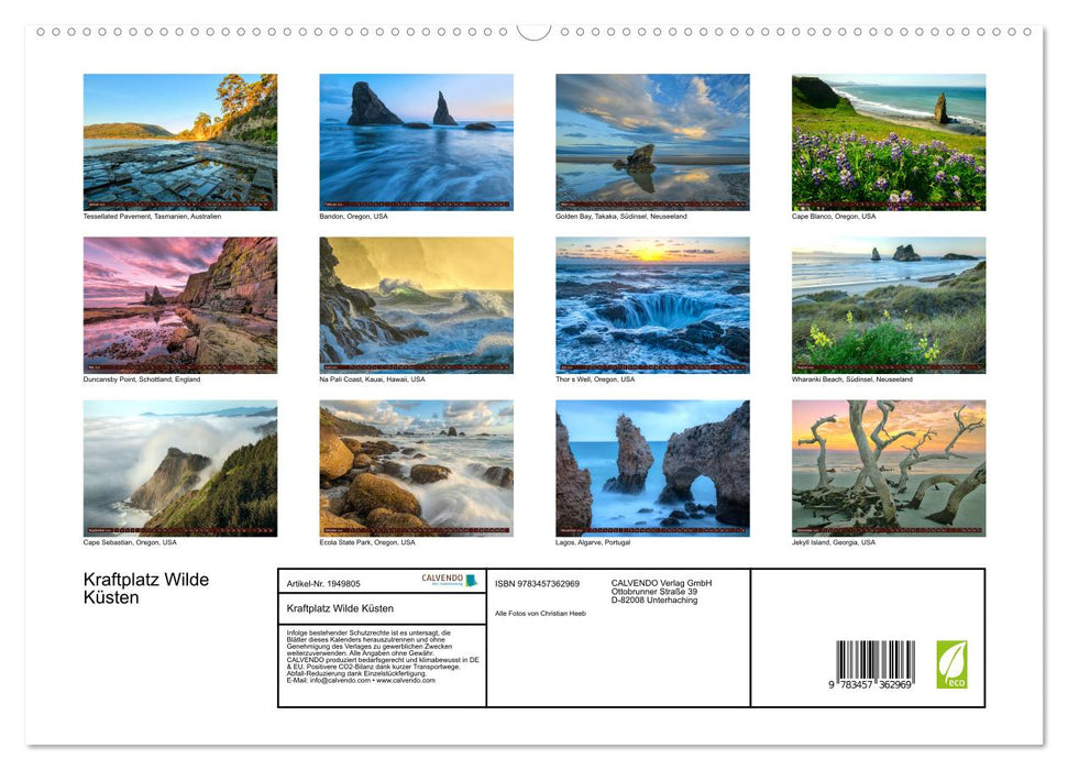 Kraftplatz Wilde Küsten (CALVENDO Premium Wandkalender 2026)