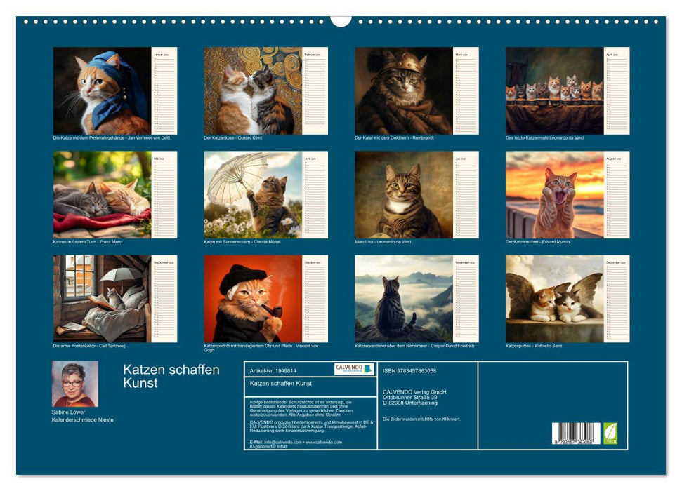 Katzen schaffen Kunst (CALVENDO Wandkalender 2026)