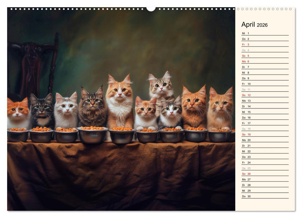 Katzen schaffen Kunst (CALVENDO Wandkalender 2026)