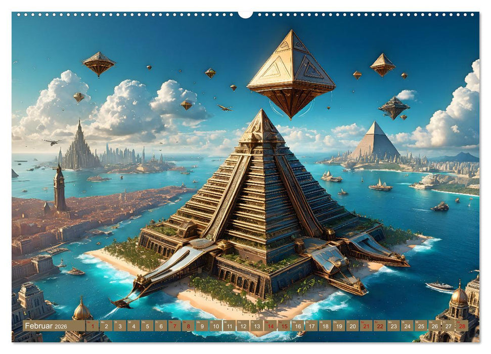 Steampunk Pyramidenwelt (CALVENDO Premium Wandkalender 2026)