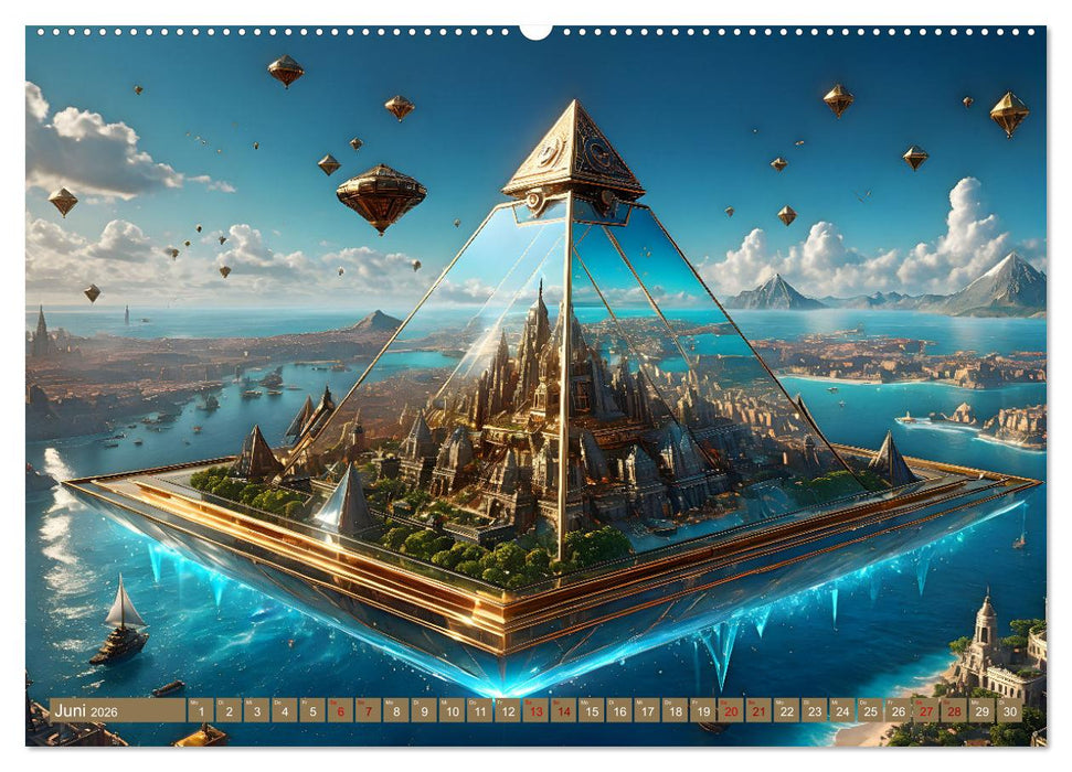 Steampunk Pyramidenwelt (CALVENDO Premium Wandkalender 2026)