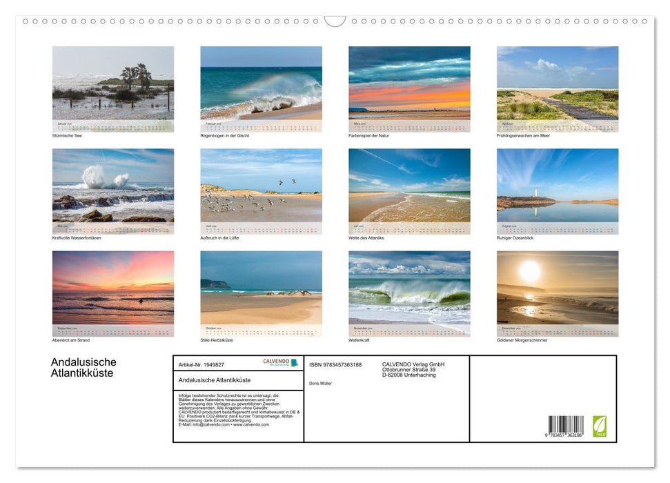 Andalusische Atlantikküste (CALVENDO Wandkalender 2026)
