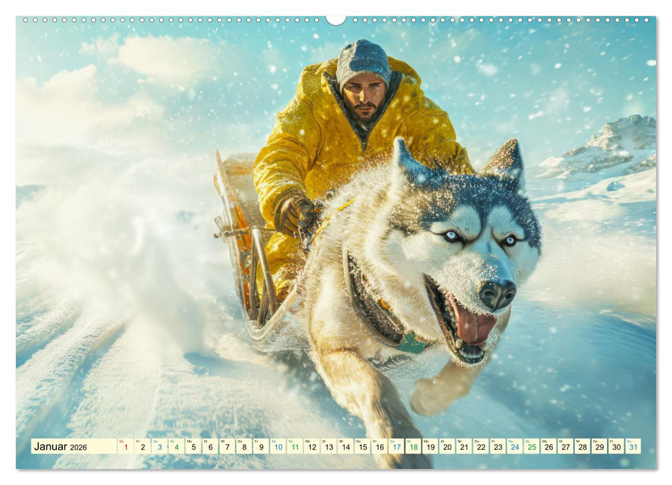 Huskies - Kraft und Anmut (CALVENDO Wandkalender 2026)