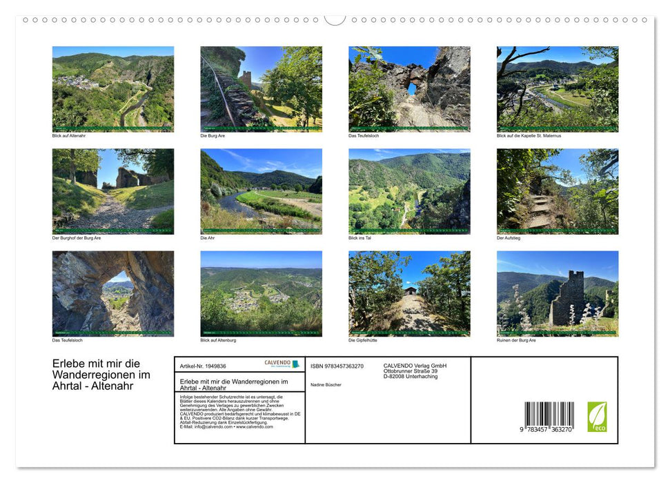 Erlebe mit mir die Wanderregionen im Ahrtal - Altenahr (CALVENDO Premium Wandkalender 2026)