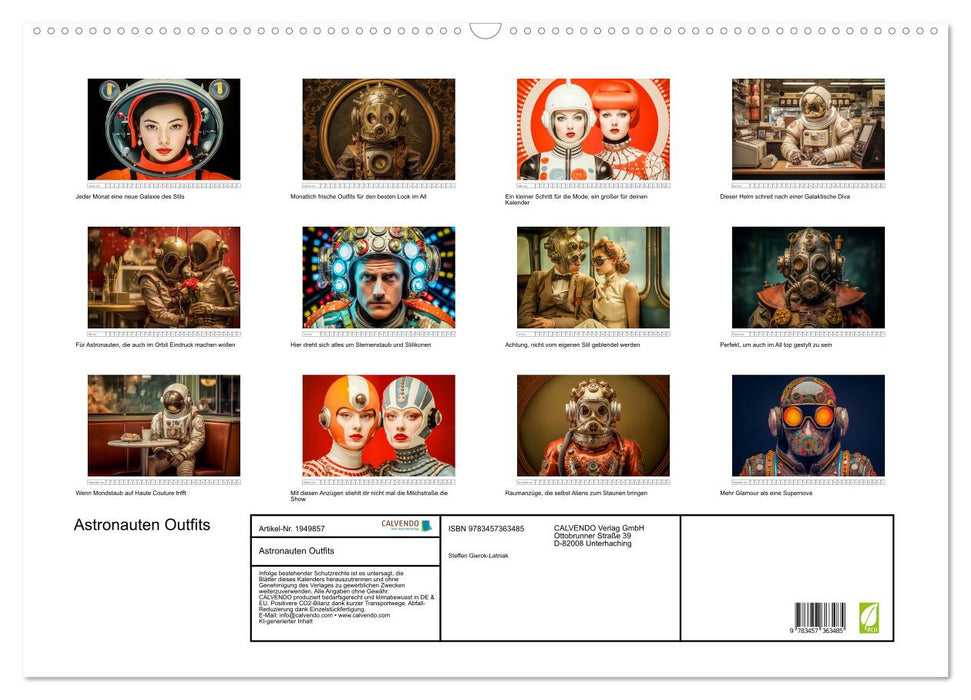 Astronauten Outfits (CALVENDO Wandkalender 2026)