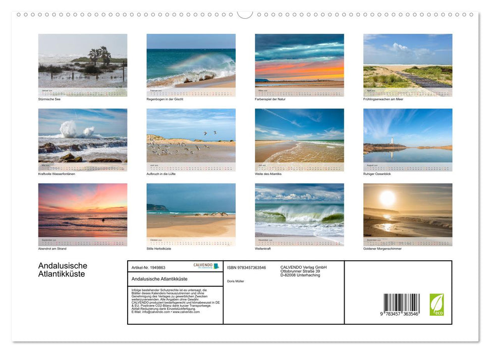 Andalusische Atlantikküste (CALVENDO Premium Wandkalender 2026)