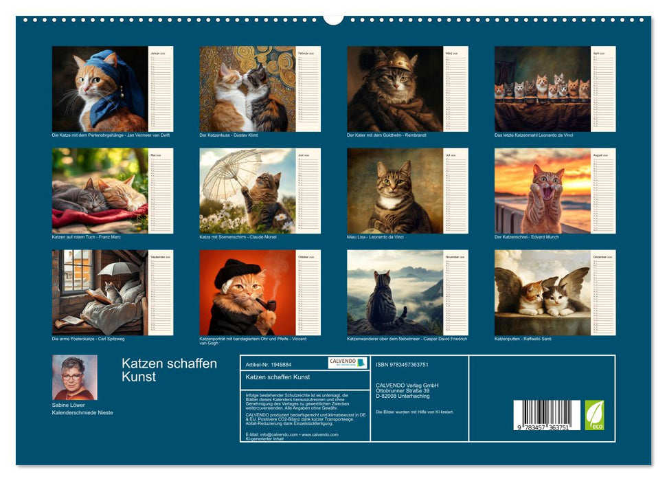 Katzen schaffen Kunst (CALVENDO Premium Wandkalender 2026)