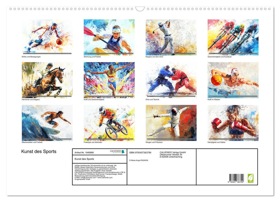 Kunst des Sports (CALVENDO Wandkalender 2026)