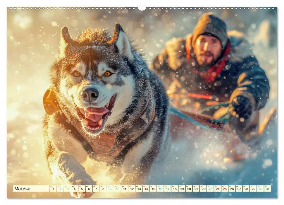 Huskies - Kraft und Anmut (CALVENDO Premium Wandkalender 2026)